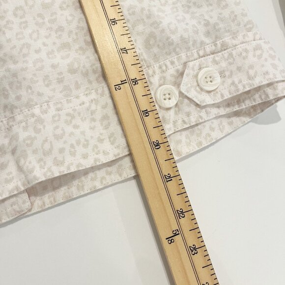 Tommy Bahama Two Palms Linen Jacket White Tan Leopard Animal Women's Size XS - Picture 6 of 6